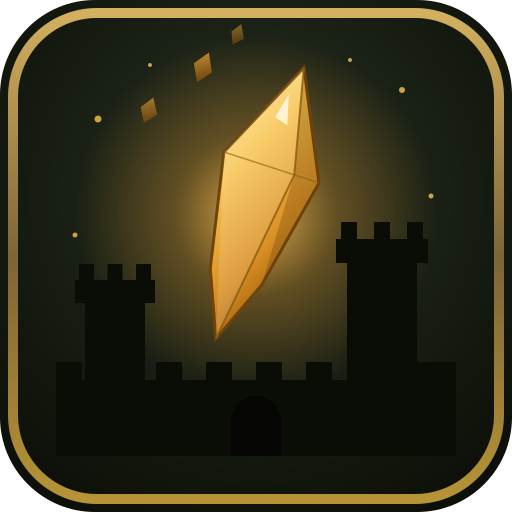 Shardfall — a golden shard falling over a castle